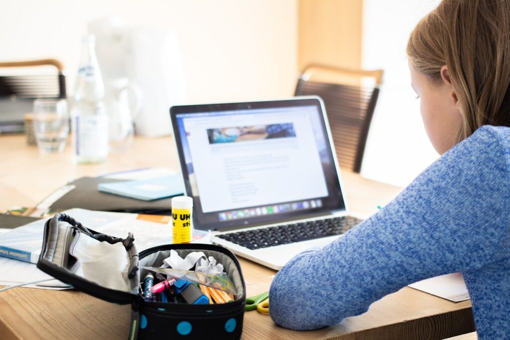 Student on laptop