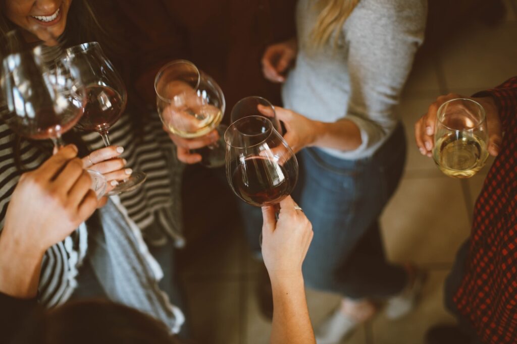 Friends drinking wine