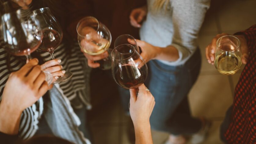 Friends drinking wine